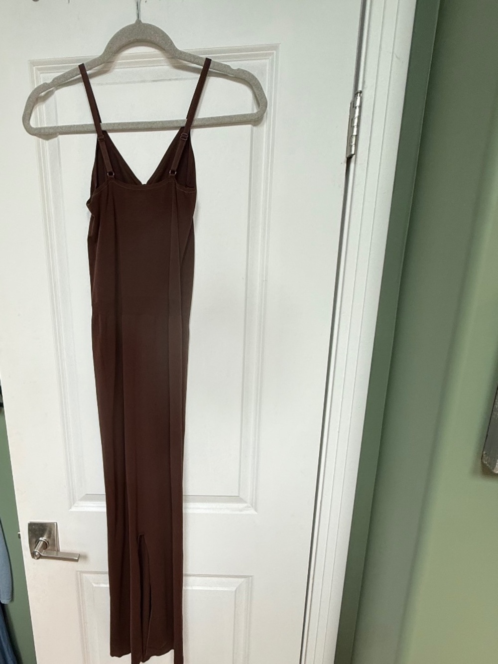 Brown maxi fitted dress